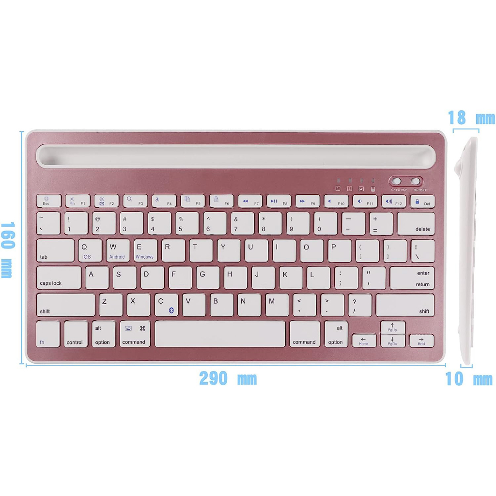 Actual 【COD】Keyboard Bluetooth Nirkabel, Keyboard Mode Ganda (Bluetooth + 2.4G), Keyboard Laptop dengan Groove, Kompatibel dengan Komputer, Mac, MacBook, Laptop, PC, iPad, Ponsel Tablet iOS/Android dengan Keypad Numerik