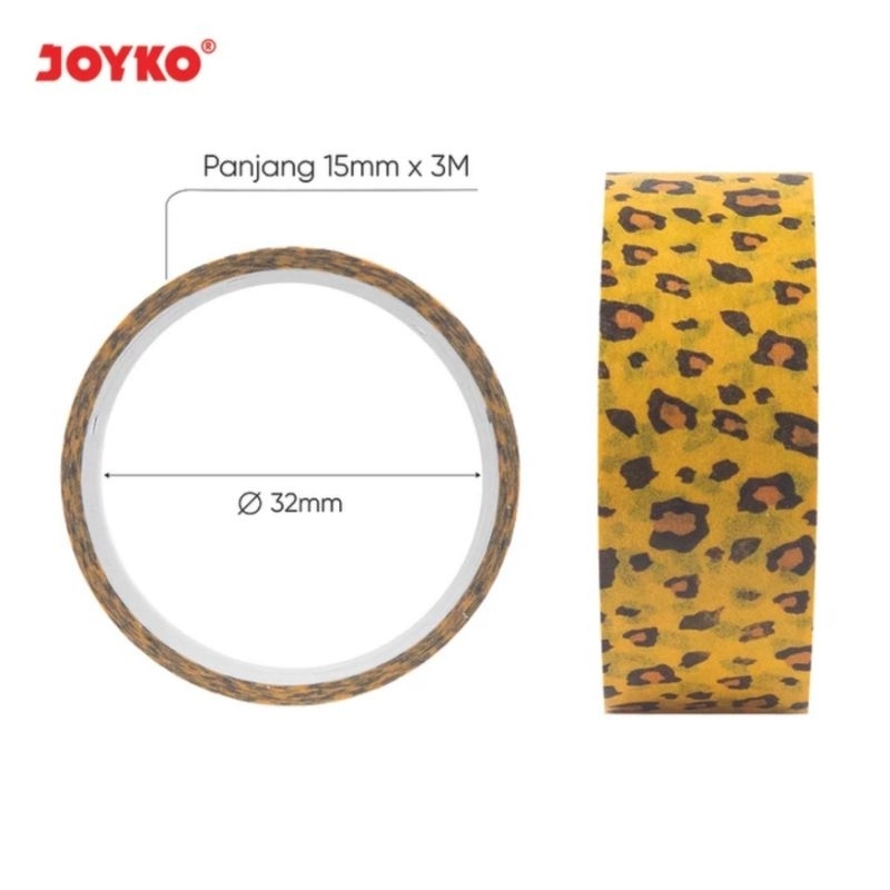 Washi Tape Pita Perekat Selotip Kertas Warna Joyko WT-106 Animal Skin