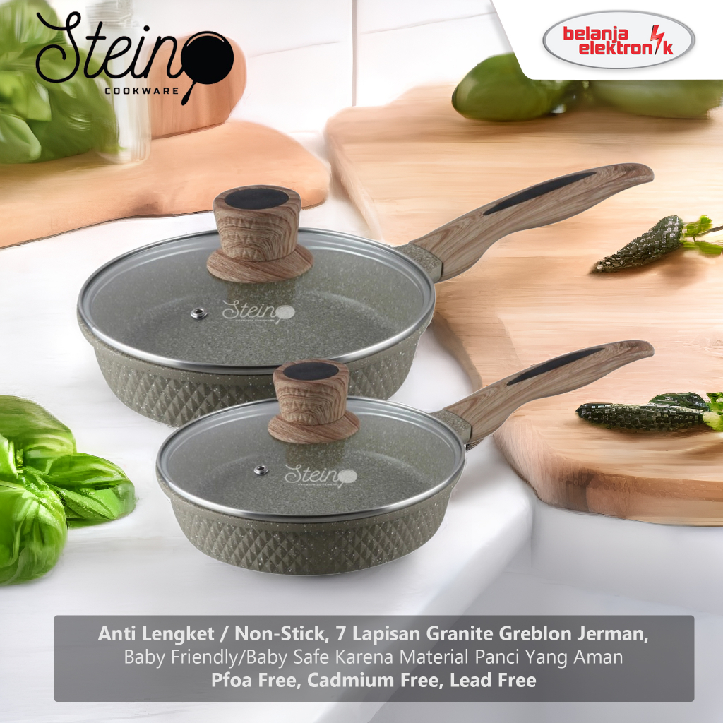 STEIN COOKWARE PAKET JADE FRY PAN 24CM FRYPAN 20CM WITH LID