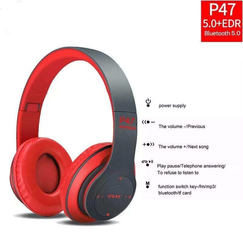 Headphone P47 Bluetooth Wireless Audio Stereo AUX Super Bass Headset Bluetooth