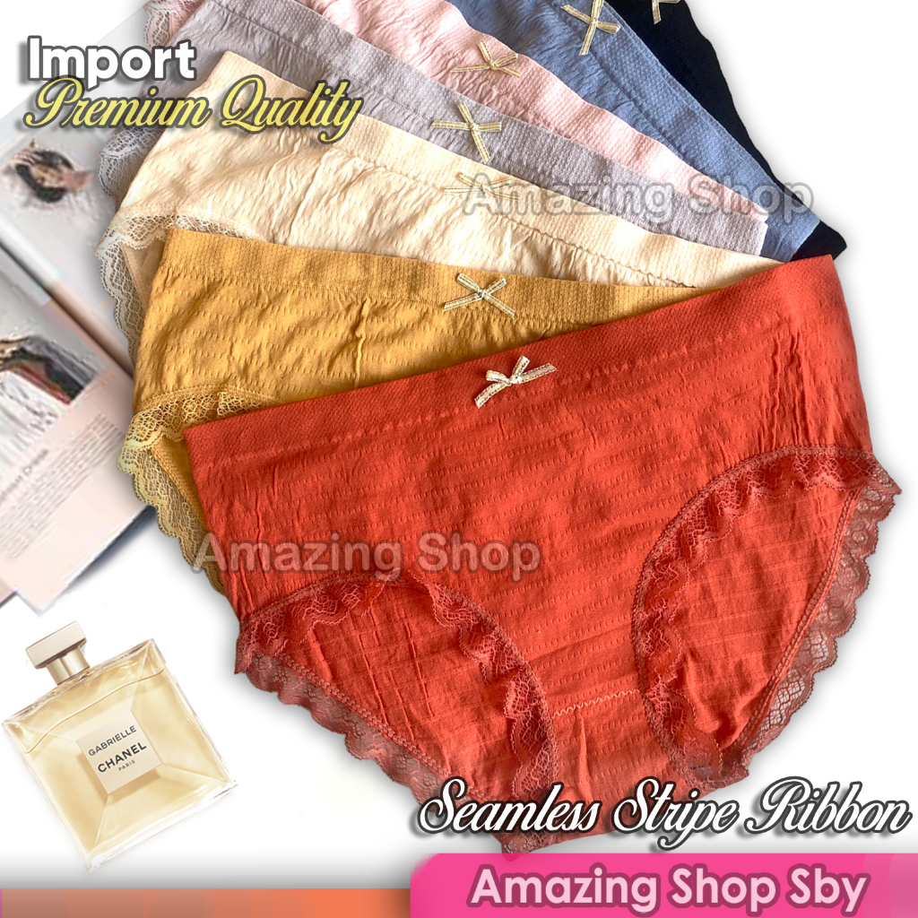 Celana Dalam CD Wanita IMPORT Seamless Rajut Lace Underwear Korean Style Amazing Shop Surabaya