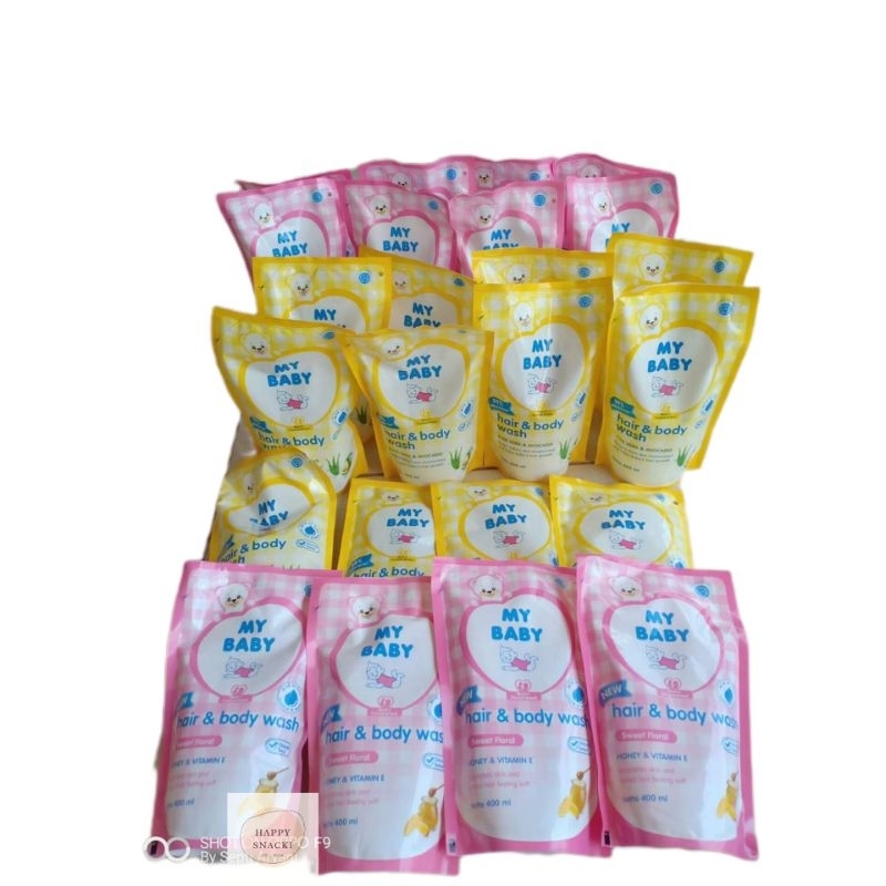 MY BABY Hair & Body Wash Refill 375mL - Sabun Cair Bayi Wangi 2in1