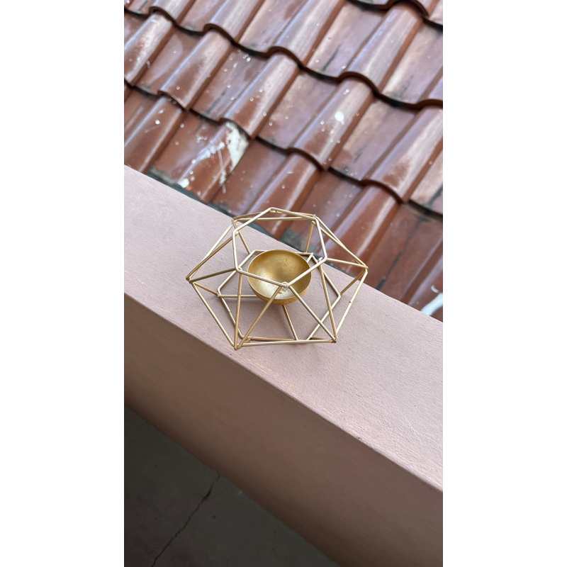 Wadah Lilin | Alas Lilin Gold | Terarium Emas | Tempat Lilin | Candle