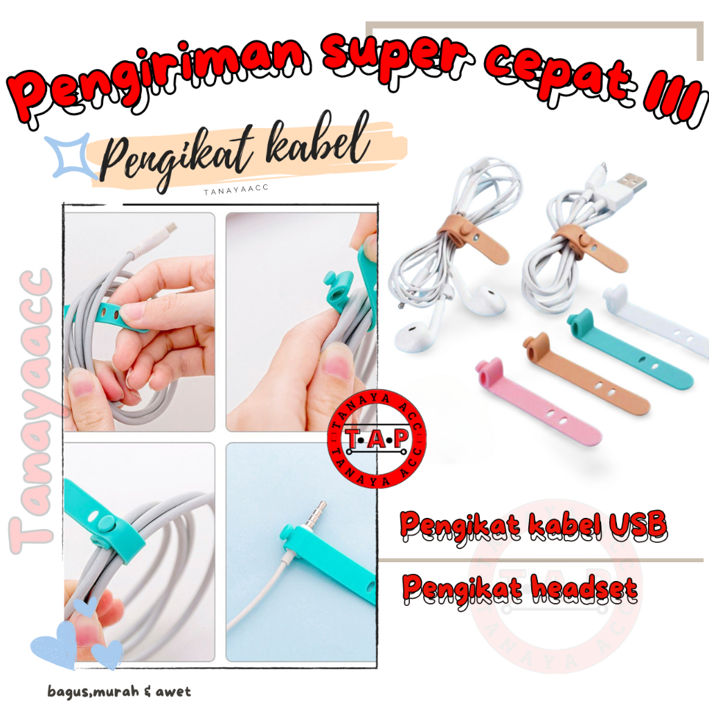 Pengikat Kabel Penggulung Kabel Perapih Penjepit Penahan Kabel Cord Holder Cable Organizer Management Clip Ties TANAYAACC