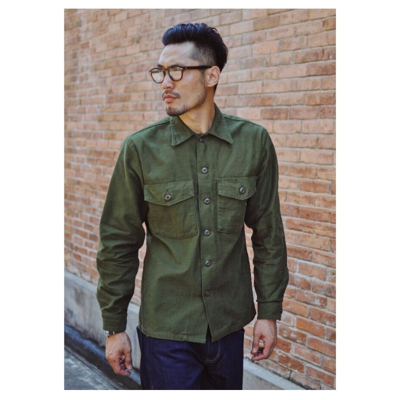 KEMEJA TACTICAL PRIA LENGAN PANJANG SERAGAM PDH POLOS WARNA HIJAU ARMY