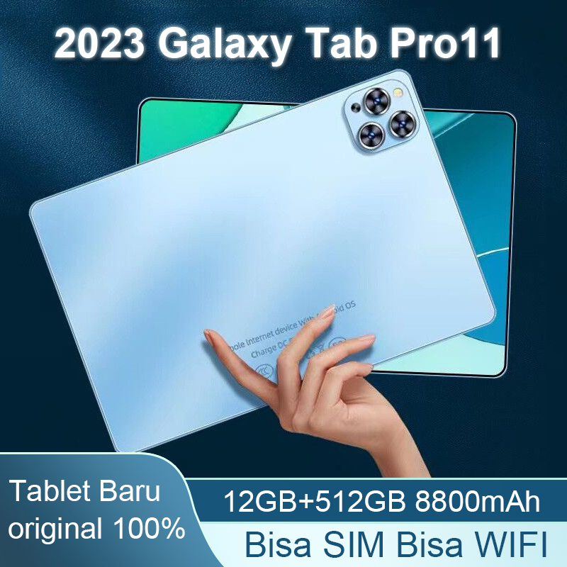 Tablet PC Asli Baru Galaxy Tab pro11 12GB + 512GB Tablet Android 10.1inch Layar Full Screen Layar Besar Wifi 5G Dual SIM Tablet Untuk Anak Belajar hp tablet tab advan Tablet Gaming kantor Tablet Murah