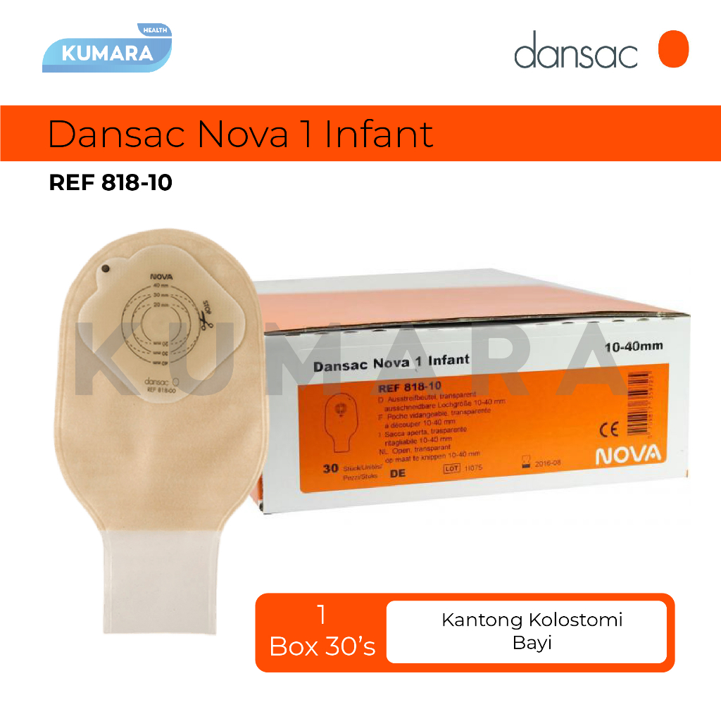 DANSAC - Colostomy Bag Nova 1 Infant 818-10 / Kantong Kolostomy Bayi isi 30's