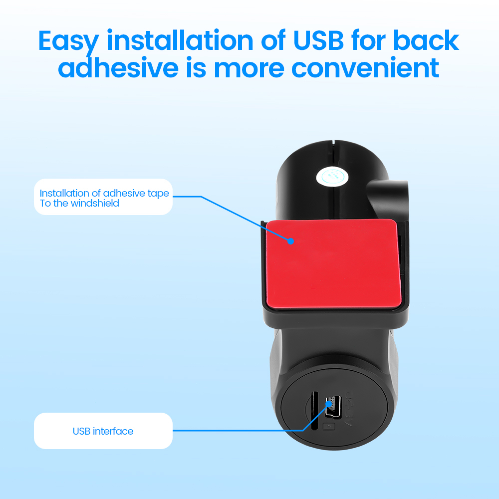 720P HD WiFi Dashcam untuk Kendaraan 360 ° Lensa Dapat Diputar Mobil DVR Kamera Dasbor dengan App Kontrol Loop Rekaman Monitor Parkir