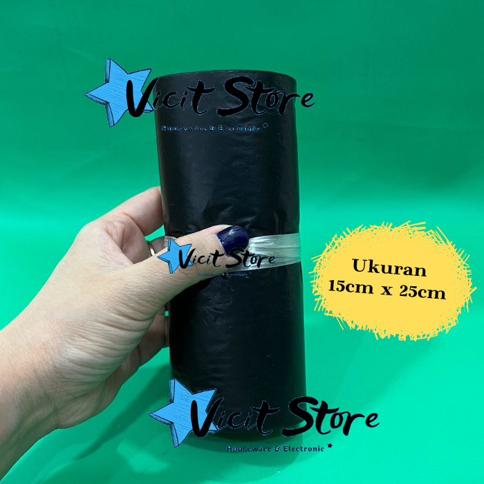 Plastik Polymer Hitam /Kantong Plastik Olshop Hitam 15x25cm isi 100pcs