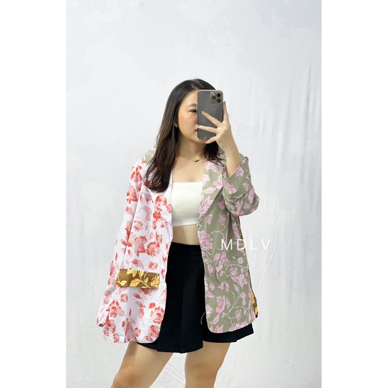 MDLV ~ 31120# Ashlyn Patchwork Blazer Korea Premium