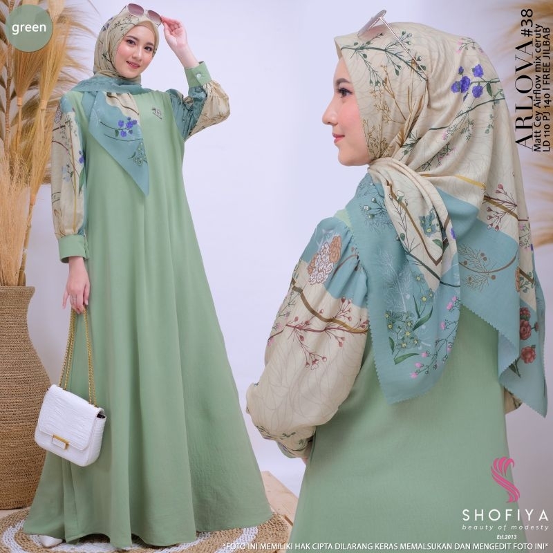 [READY] ARLOVA BY SHOFIYA ORIGINAL GAMIS DRESS PLUS JILBAB FASHION MUSLIM