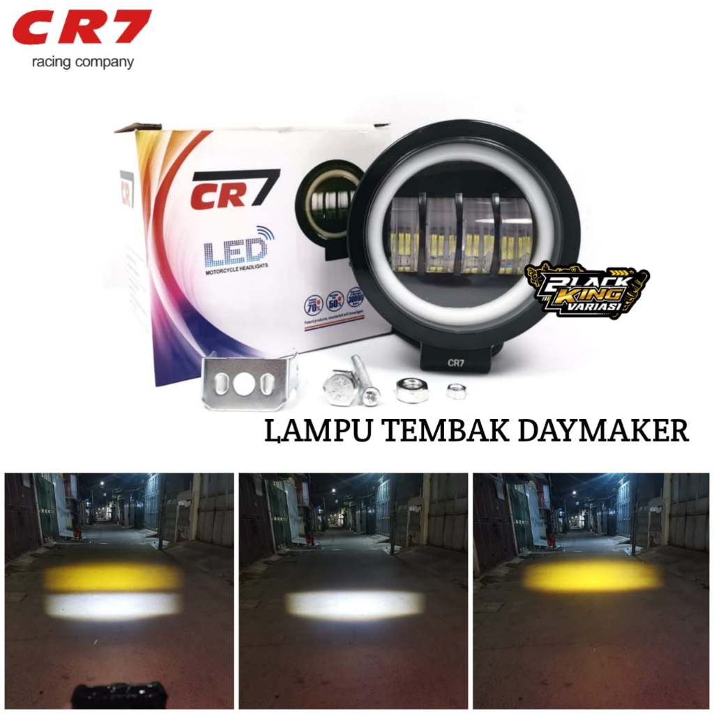 Lampu Tembak Sorot LED 2 Warna Putih Kuning Lampu Tembak Daymaker 4 Lensa Lampu Daymaker Cree Universal