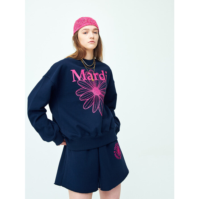 Mardi Flower Sweatshirt Navy / Violet - one size LD 130 cm