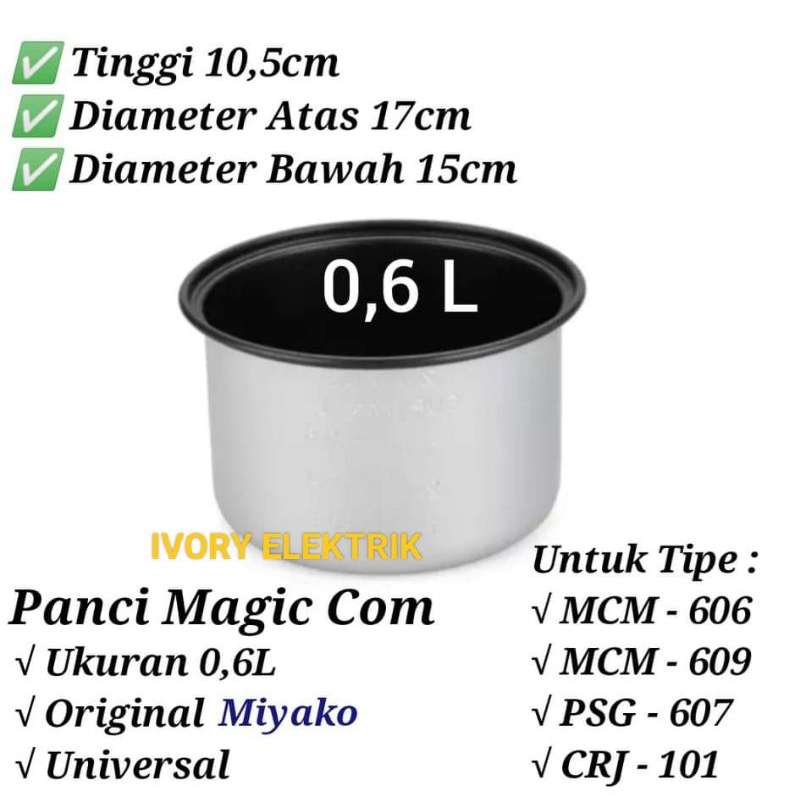 PANCI MAGIC COM RICE COOKER MIYAKO KECIL ORIGINAL 0,6LITER