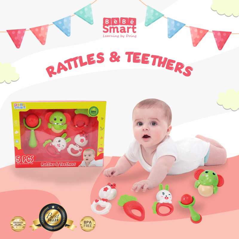 Makassar - Bebe Smart 5pcs Rattles &amp; Teether Set