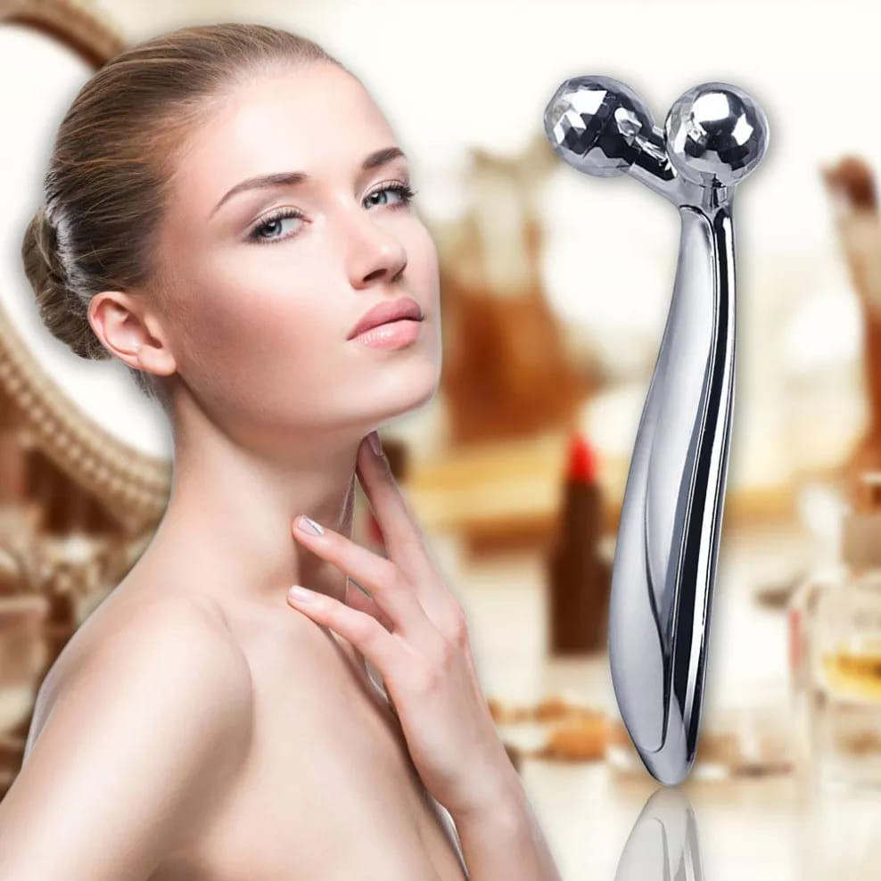 ✿ELYSABETHME✿ 3d face roller silver penirus pipi chubby tembem berlemak beauty tools alat