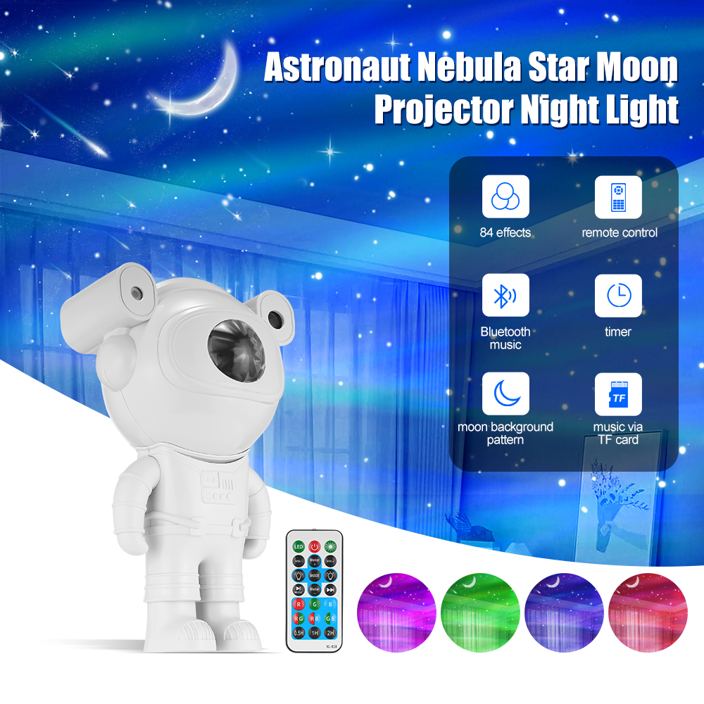 【Gratis Ongkir】Galaxy Star Projector Proyektor Astronot Night Light Astronaut Starry Sky Lamp Home Room Proyektor Astronot Langit Lampu