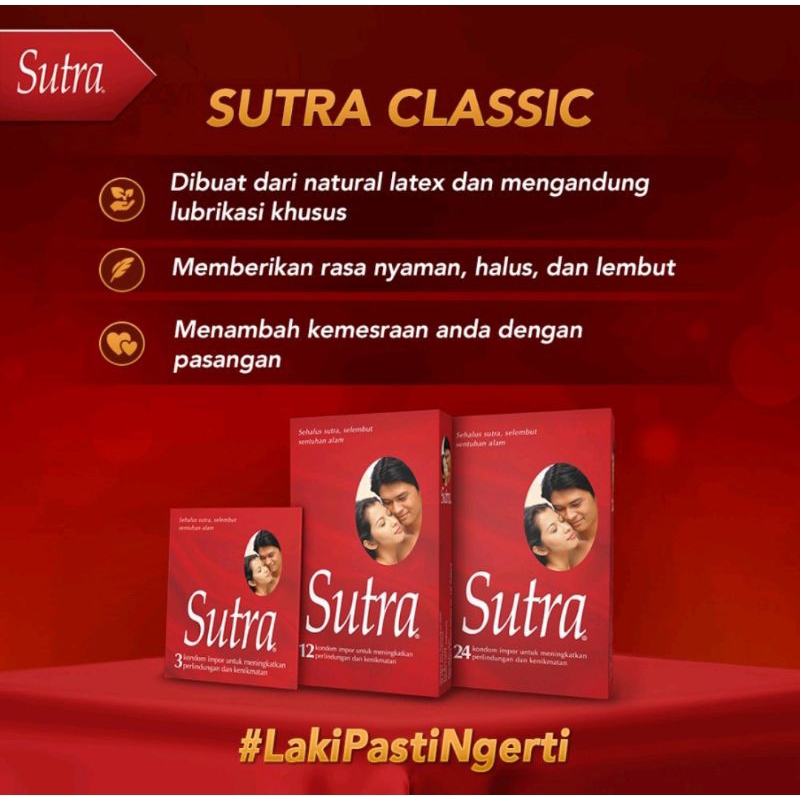 Kondom Sutra merah/clasic isi12