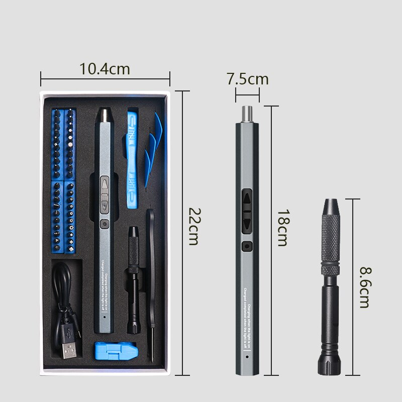 Electric Screwdriver 50 in 1 Obeng Listrik Portable Precision Hex Torx Bits Magnetic Screwdrivers With LED Light Phone Repair Electric Tools