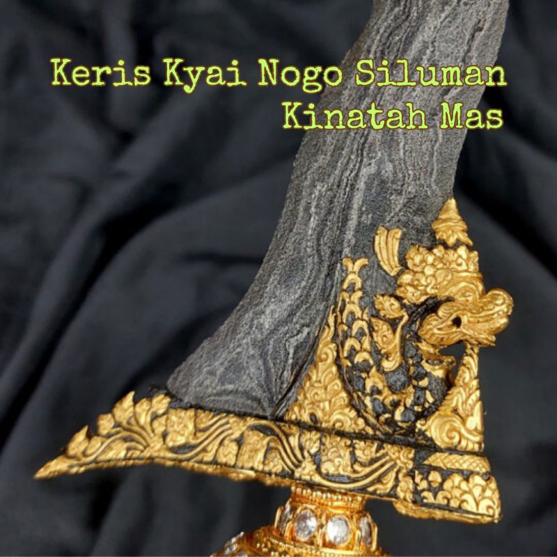 Keris Kinatah Mas Kyai Nogo Siluman Pamor Ngulit Semongko Era Kartasura Sepuh