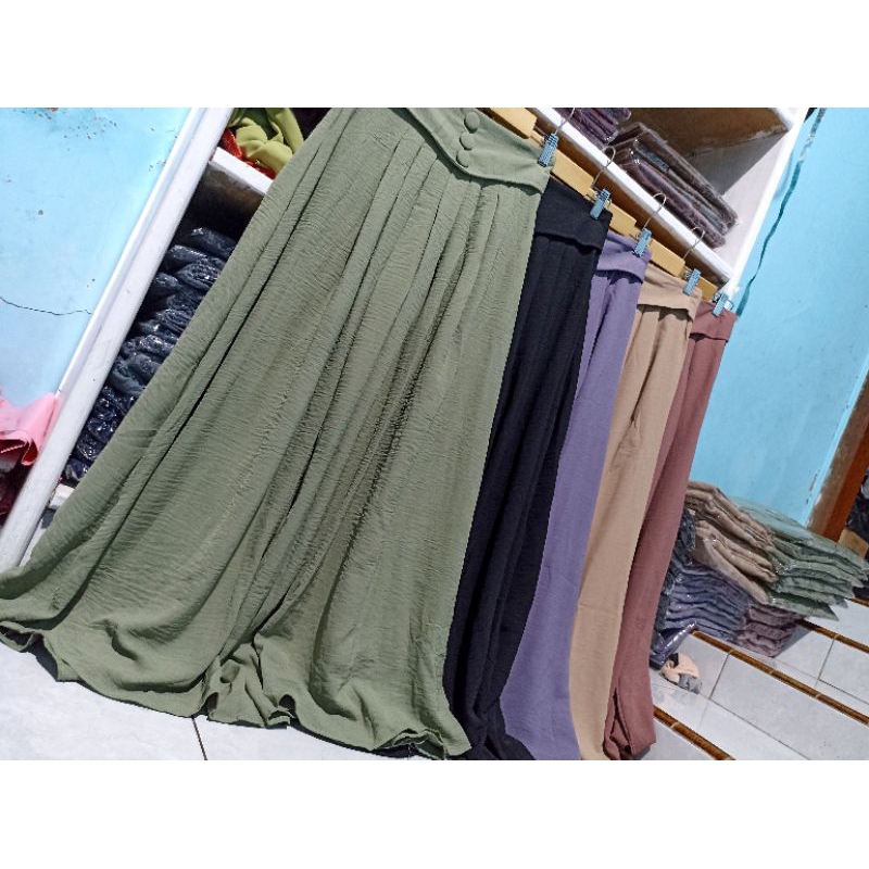 HANA Skirt || Rok Lebar Crinkle Mayung Kancing 3