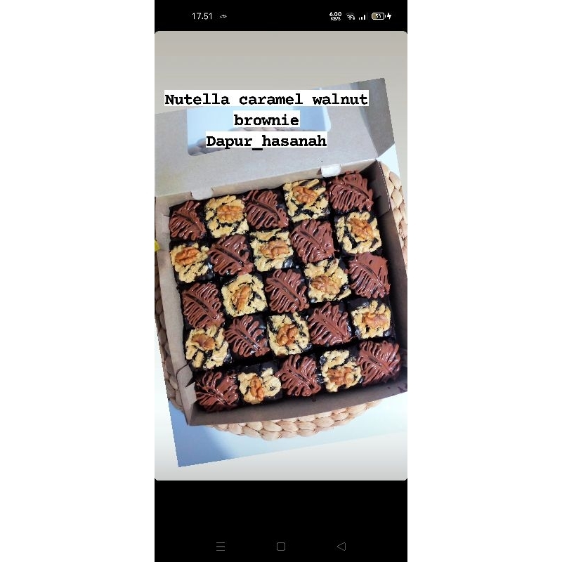 

brownies sekat Nutella caramel walnut premium