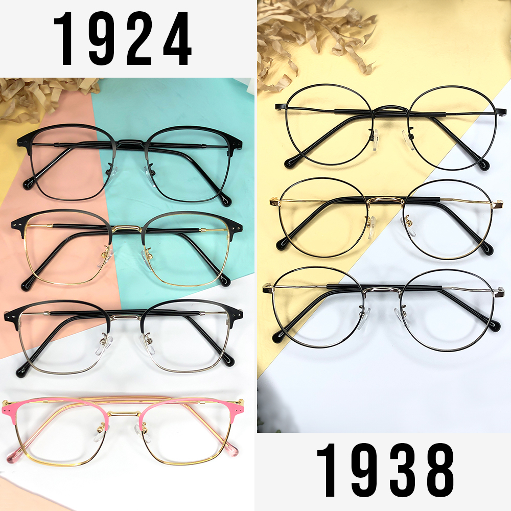 Kacamata PHOTOCROMIC 1938 Lensa berubah warna Anti Radiasi UV Sunglass Blueray Blulightcrmic Bluecromic Minus/Plus Korea Fashion Pria &amp; Wanita Bulat