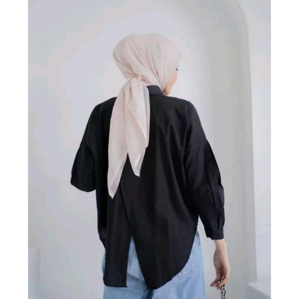 Kemeja Wanita Oversize Kekinian Nelka Linen Shirt