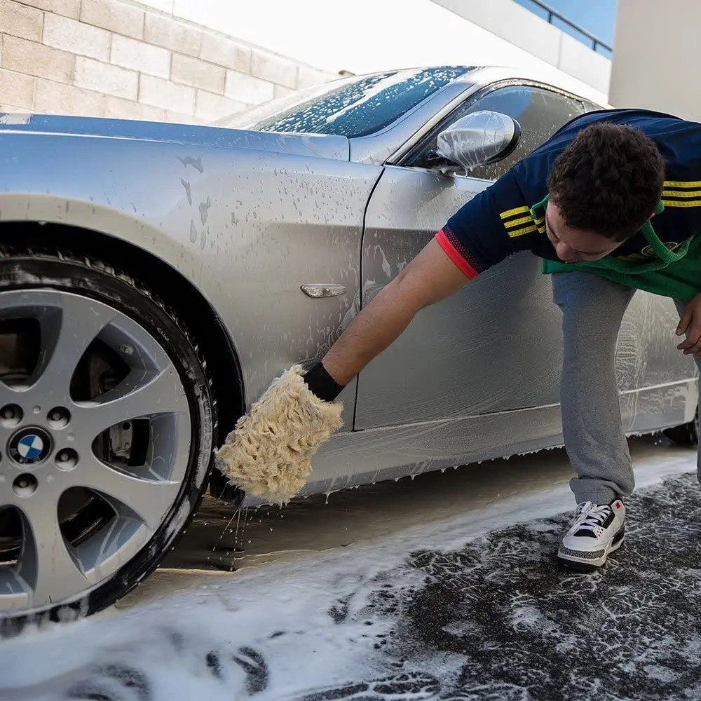 Car Wash Mitt Cover Wool Microfiber Sarung Tangan Cuci Mobil Original Detailing Tebal
