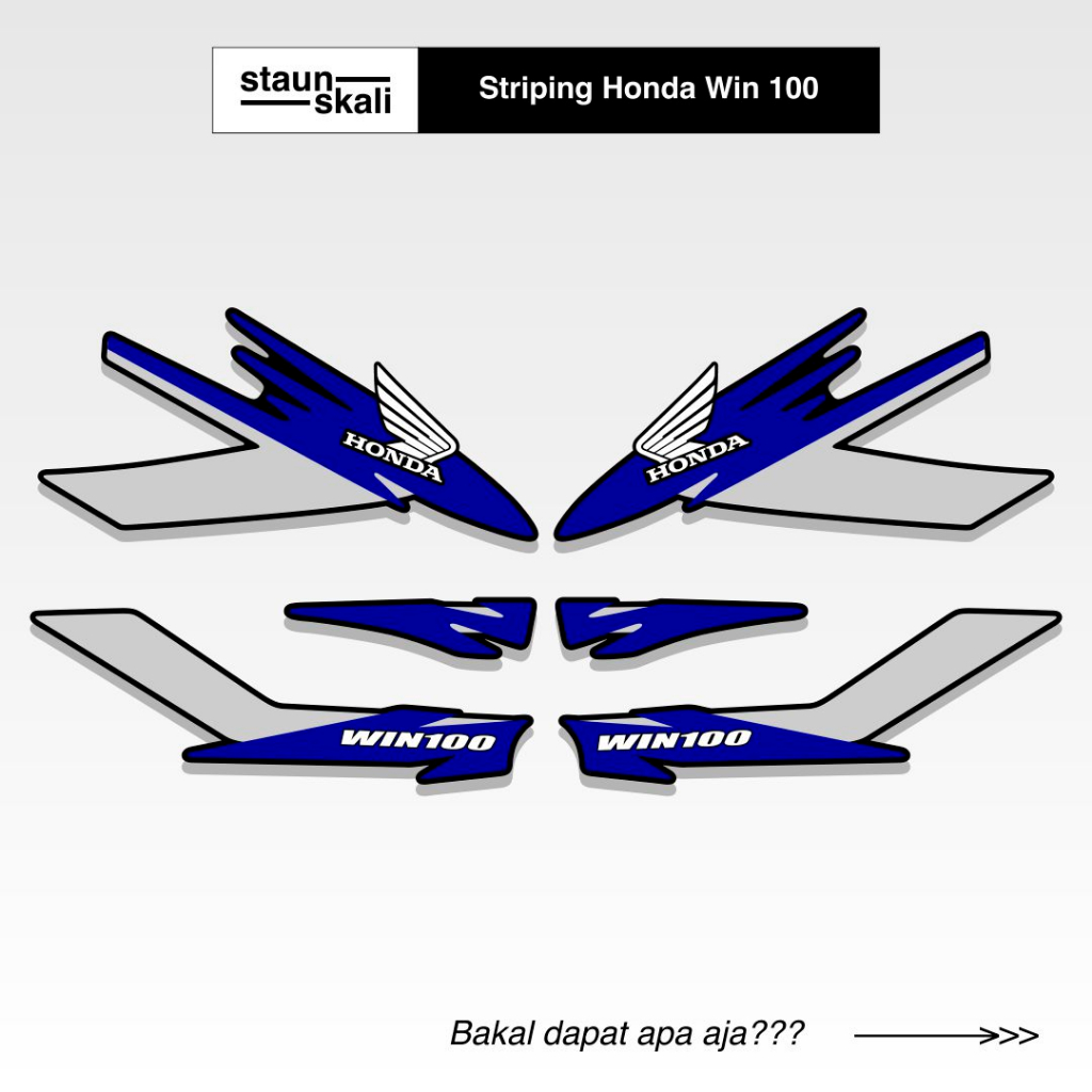 Striping Honda Win 100 Variasi (24) Original Ori Jepang Dinas Japan Custom TS Semi Trail Trill Desai