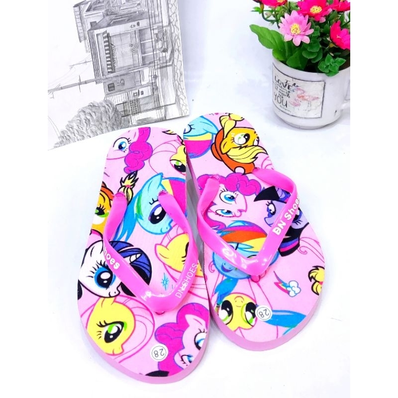 Sandal Jepit Anak Perempuan motif Kuda poni Pink Family