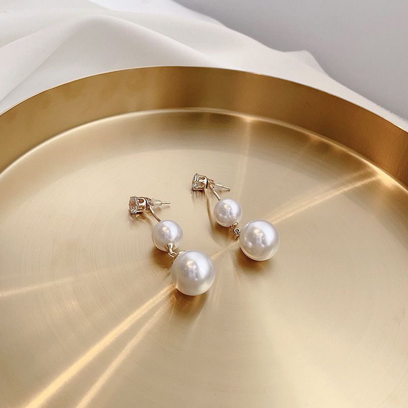 Anting Wanita Diamond Mutiara Rumbai Korea Elegan Fashion Style