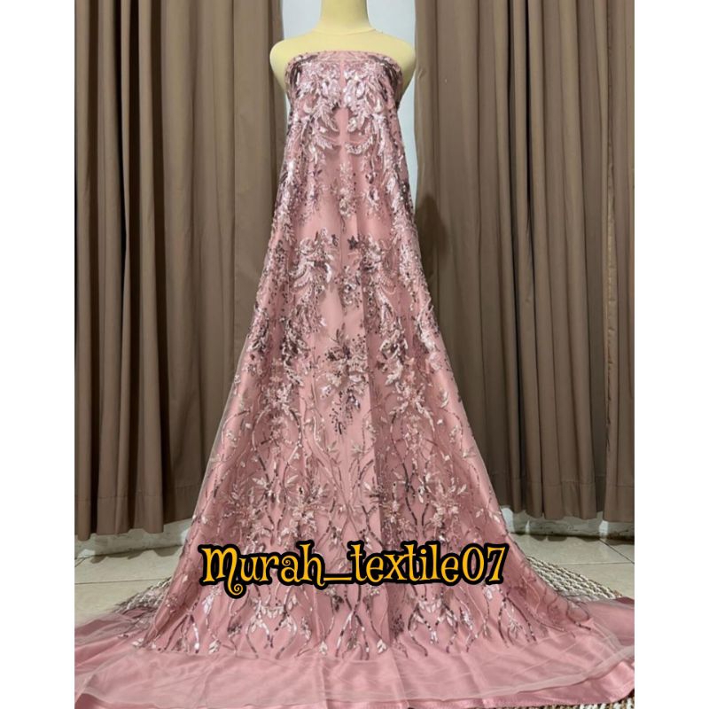 Kain Tile Payet Mutiara /Payet Mewah/Bahan kebaya harga per 0, 5m