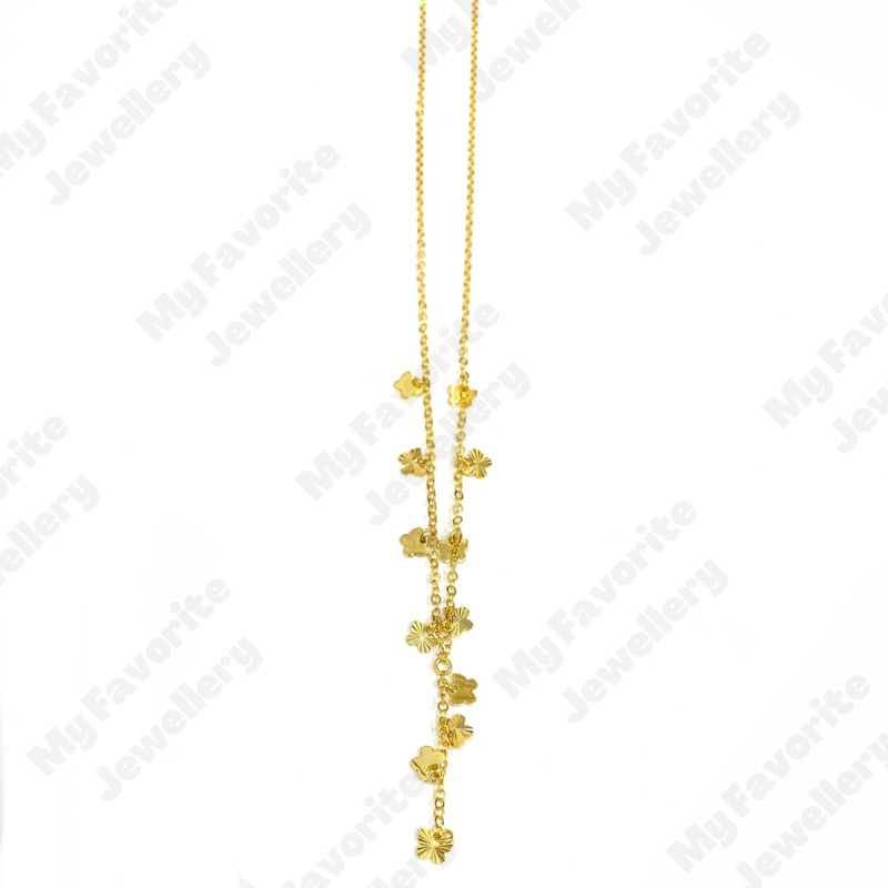 Kalung Butteflies Rumbai Emas Asli Kadar 700