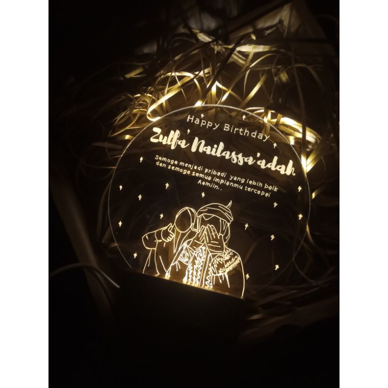 ACRYLIC CUSTOM/LAMPU ACRYLIC/KADO WISUDA