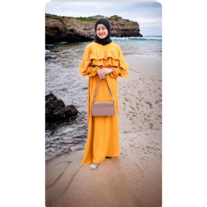 (SALE) BISA COD/(FREE HIJAB MADINA) EXTU GAMIS KRINGKEL PREMIUM GAMIS CRINKLE SAYAP original EXTU
