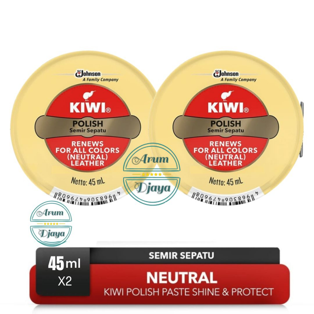 Kiwi Semir Sepatu Netral Kiwi Paste SP Shoe Polish Neutral 45mL x2 - TwinPack