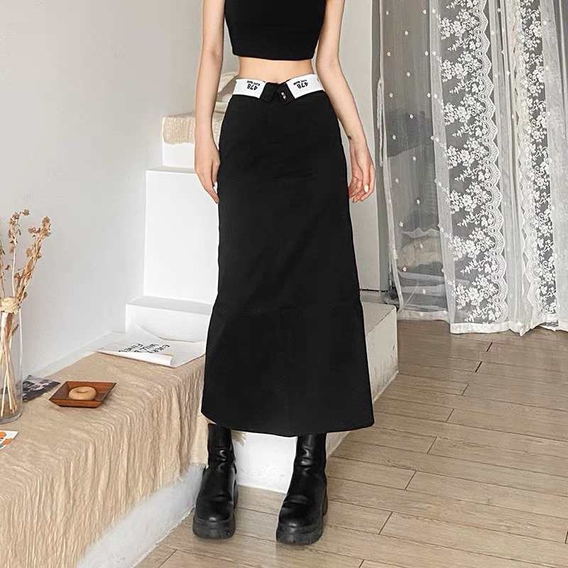 [READY STOCK] JENNIE WORK SKIRT rok midi panjang gaya model wanita korea kpop y2k