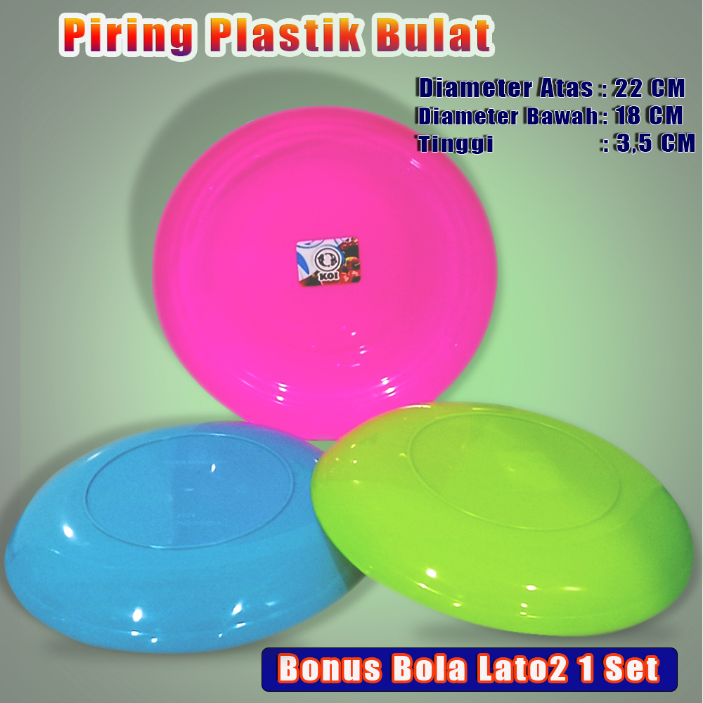 Koi Official - Piring Plastik Bulat Piring Makan Piring Saji BPA Free Microwavable 22 CM