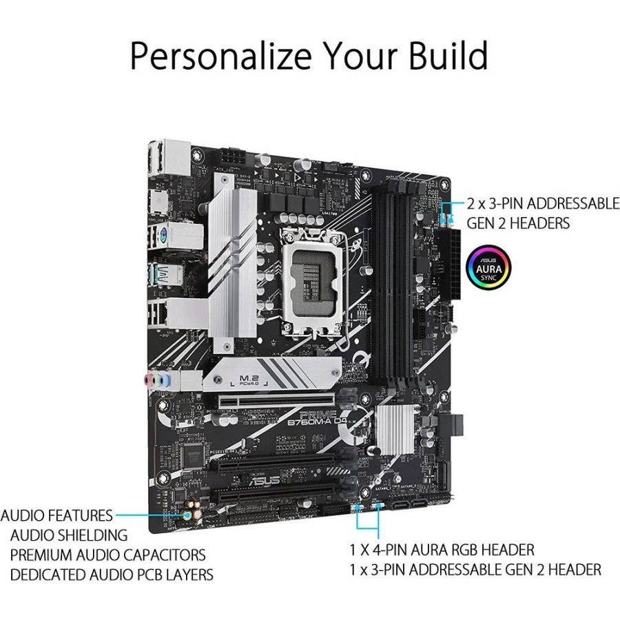 ASUS PRIME B760M-A D4 (Intel LGA 1700, Gen12, Gen13) DDR4