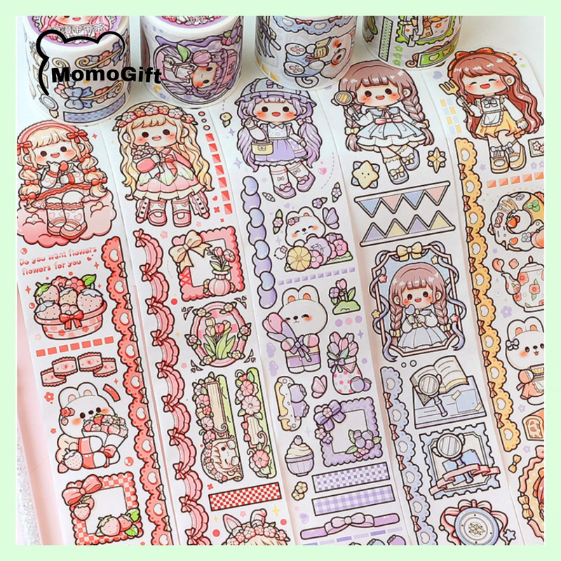 

Washitape Masking Tape Stiker Kartun Lucu Dodogirl Romantic Afternoon Tea TLD116