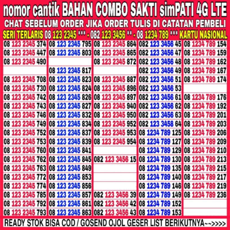 Nomor Cantik Bahan internet murah Combo Sakti simPati 4G LTE kartu perdana nasional