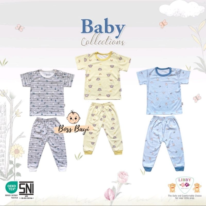 LIBBY -  BASIC WEAR Setelan Baju Pendek Celana Panjang (CPR) Bayi Anak Size S M L 2L XL XXL