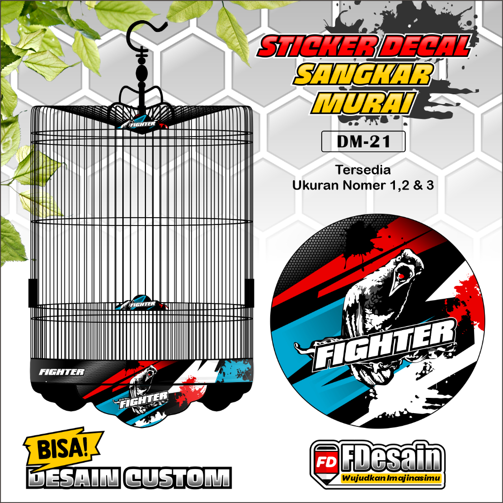STICKER DECAL SANGKAR MURAI MOTIF TERBARU EBOD ORIQ RADJA