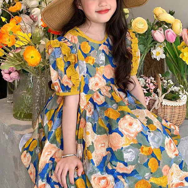 Dress In Daisy Flower - Dress Baju Anak Perempuan Cantik Dress Balita