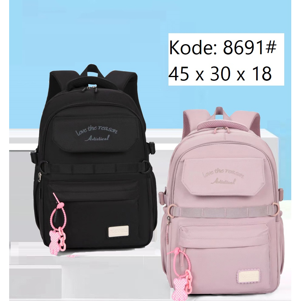 New! Tas Ransel Anak SD SMP Remaja ABG Import Backpack Sekolah Model Korea 8691/8808