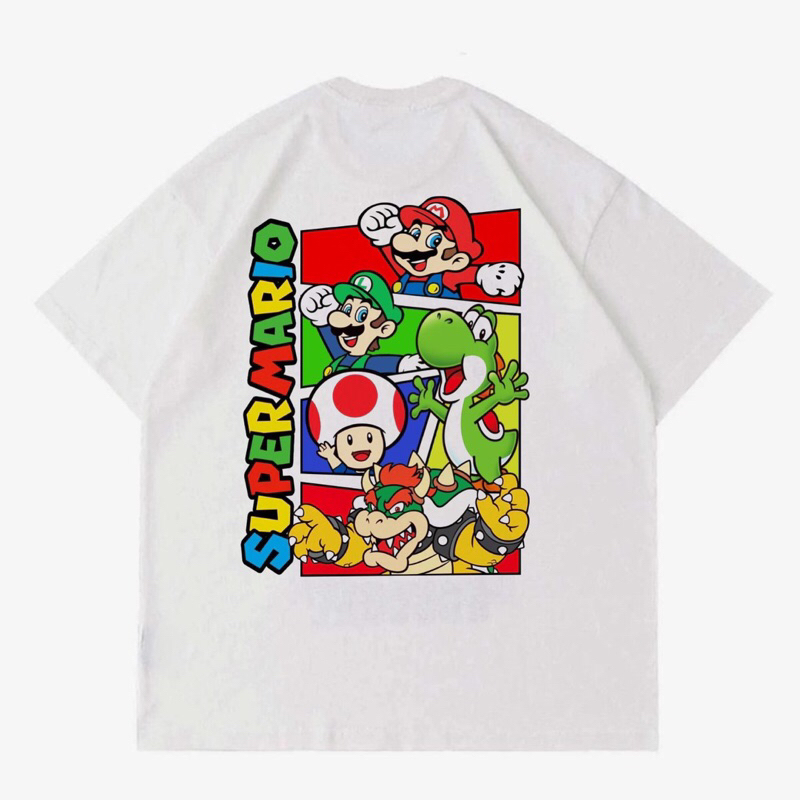 KAOS BAJU SUPER MARIO BROSS | T-SHIRT GAME NOSTALGIA MARIO BROSS OVERSIZE | BAJU MOVIES SUPER MARIO 
