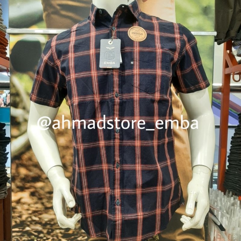 Kemeja emba classic /kemeja kotak kotak /kemeja lengan pendek /kemeja cassual /kemeja katun /emba ma