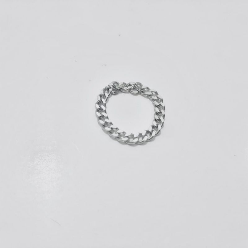 Chain Ring Silver Cincin Rantai Titanium Anti Karat