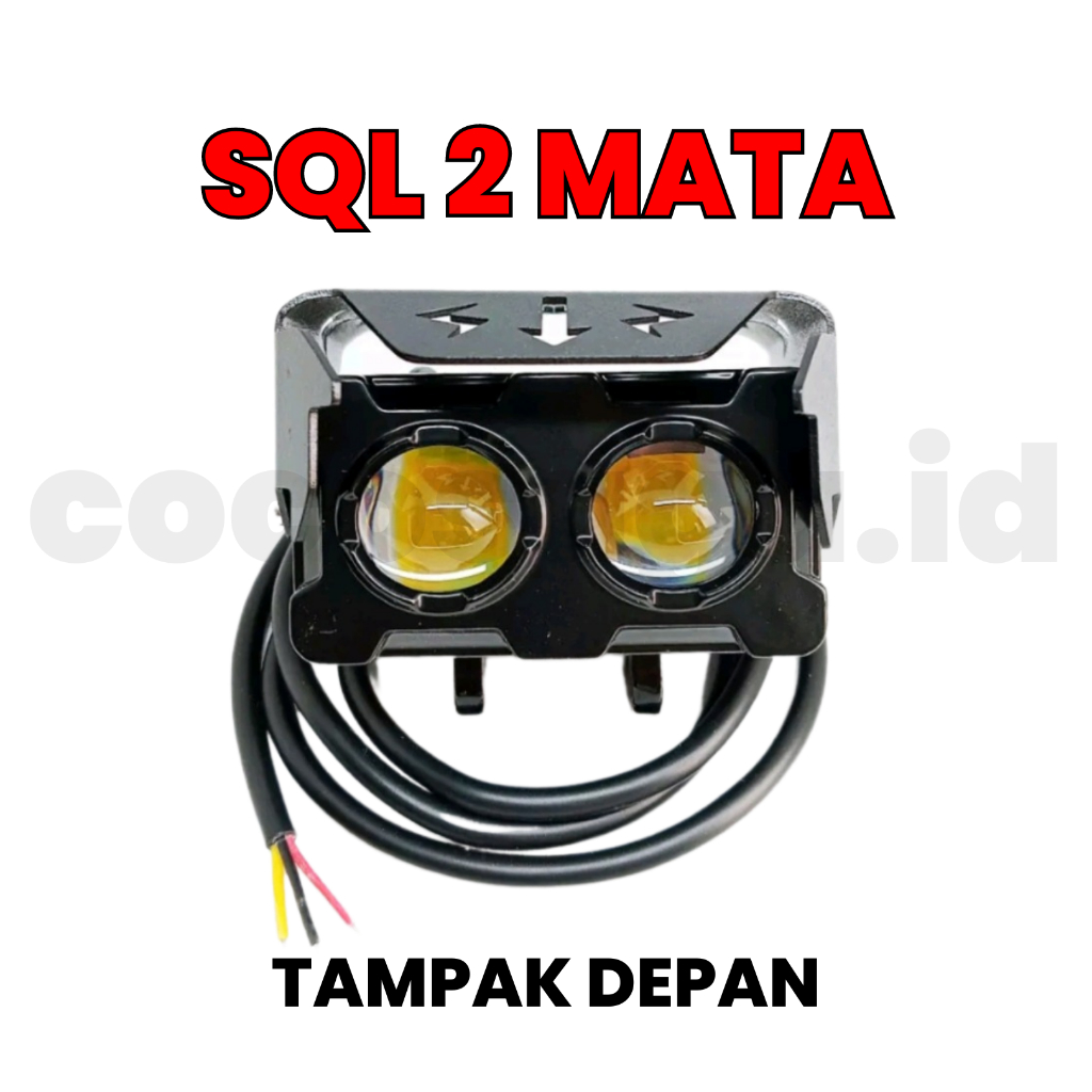 Lampu Tembak Laser LED / Foglamp LED D3 SQL 2 mata (Putih Kuning Hi/Lo) 12v 20watt - High Power , Super Terang dan Lebar